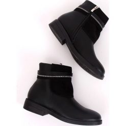 Sztyblety damskie czarne HFN-2276-2 Black. Czarne botki damskie ButyModne, bez wzorów, z materiału, klasyczne, bez obcasa, na płaskiej podeszwie, bez zapięcia. W wyprzedaży za 89.00 zł.