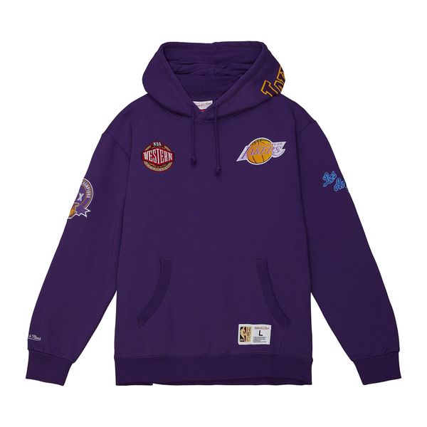 Sweat z kapturem Los Angeles Lakers Hometown Fleece. Fioletowe bluzy męskie Mitchell & Ness, bez wzorów, z dresówki, eleganckie, bez ramiączek, z kapturem. Za 494.00 zł.