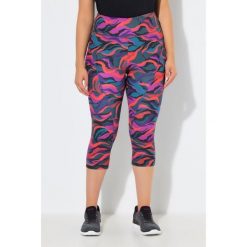 Damskie Legginsy sportowe 3/4 dżersej termiczny wysoki stan z recyklingu. Niebieskie legginsy damskie Ulla Popken, plus size, bez wzorów, z dżerseju, z podwyższonym stanem, na jogę i pilates. Za 239.99 zł.