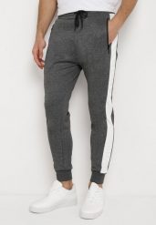 Ciemnoszare Spodnie Clysiphe. Szare spodnie sportowe męskie Born2be, m, bez wzorów, z dresówki. Za 54.99 zł.