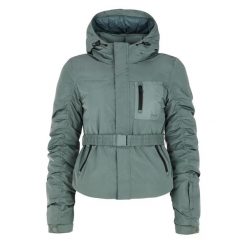 Damska kurtka puchowa Protest Jaxx. Zielone kurtki sportowe damskie Protest, s, bez wzorów, z puchu, bez ramiączek, bez kaptura, narciarskie. Za 706.00 zł.