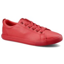 Czerwone Trampki Big Star Damskie Wygodne Obuwie. Czerwone trampki i tenisówki damskie BIG STAR, bez wzorów, z materiału, bez zapięcia. Za 81.50 zł.