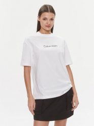 Calvin Klein T-Shirt Hero Logo Oversized T Shirt K20K206778 Biały Regular Fit. Białe t-shirty damskie Calvin Klein, xl, bez wzorów, z bawełny, bez kołnierzyka, bez ramiączek. Za 149.99 zł.