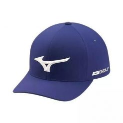 Czapka z daszkiem golf Mizuno Tour Delta Niebieski. Niebieskie czapki damskie Mizuno, bez wzorów, z tkaniny, sportowe, bez kołnierzyka, bez ramiączek. Za 322.95 zł.