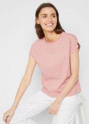 T-shirt (2 szt.). Czerwone t-shirty damskie bonprix, bez wzorów, ze skóry, bez kołnierzyka, bez ramiączek. Za 99.98 zł.