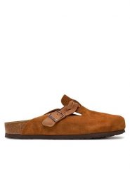 Birkenstock Klapki Boston Braided Leoi 1026713 Brązowy. Brązowe klapki damskie Birkenstock, bez wzorów, ze skóry, bez obcasa, bez zapięcia. Za 719.99 zł.