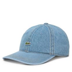 Czapka z daszkiem Lacoste. Niebieskie czapki damskie Lacoste, bez wzorów. Za 329.99 zł.