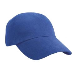 Szczotkowana Bawełniana Czapka Z Daszkiem O Niskim Profilu. Niebieskie czapki damskie RESULT HEADWEAR, bez wzorów, z bawełny. Za 38.99 zł.