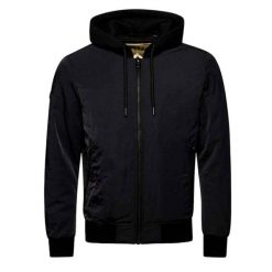 Kurtka turystyczna męska Superdry Military. Czarne kurtki męskie Superdry, m, bez wzorów, z nylonu, sportowe, bez kaptura. W wyprzedaży za 291.00 zł.