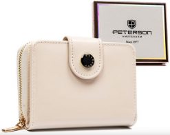 Portfel damski Peterson beżowy PTN 014-LAK. Brązowe portfele damskie Peterson, ze skóry. Za 89.00 zł.