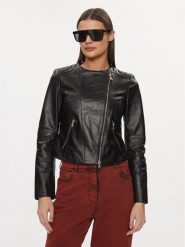 Patrizia Pepe Kurtka skórzana CO0361/L1HZ-K103 Czarny Regular Fit. Czarne kurtki damskie Patrizia Pepe, l, bez wzorów, ze skóry, bez kaptura. Za 2,349.00 zł.