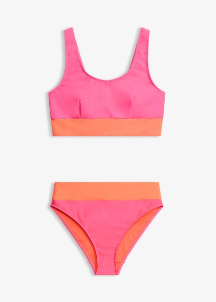 Zabudowane bikini bustier (2 części). Czerwone bikini bonprix, bez wzorów. Za 129.99 zł.