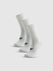 4F Skarpetki długie (3-pack) damskie - białe 39-42. Białe skarpetki damskie 4F, bez wzorów, z bawełny. Za 59.99 zł.