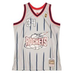Koszulka NBA Houston Rockets Hakeem Olajuwon. Szare bluzki damskie Mitchell & Ness, bez wzorów, sportowe, bez kołnierzyka, bez ramiączek. Za 564.50 zł.