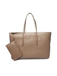 Calvin Klein Torebka Emblem Aop Large Tote W/ Pouch LV04F3364G Beżowy. Brązowe shopperki damskie Calvin Klein, bez wzorów, ze skóry, bez dodatków. Za 699.99 zł.
