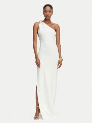 Elisabetta Franchi Sukienka wieczorowa AM-43B-62E2-V600 Biały Slim Fit. Białe sukienki damskie Elisabetta Franchi, bez wzorów, z wiskozy, wizytowe, bez kołnierzyka, bez ramiączek. Za 2,549.00 zł.
