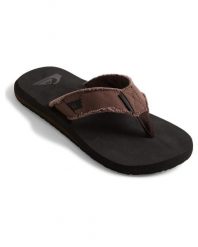 Klapki japonki męskie Quiksilver Monkey. Brązowe klapki męskie Quiksilver, bez wzorów, z materiału, bez zapięcia. Za 109.99 zł.