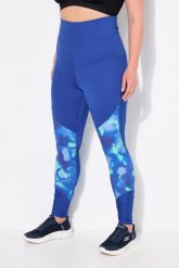Damskie Sportowe legginsy szybkoschnące wysoki stan kieszeń na zamek. Niebieskie legginsy damskie Ulla Popken, bez wzorów, z elastanu. Za 239.99 zł.