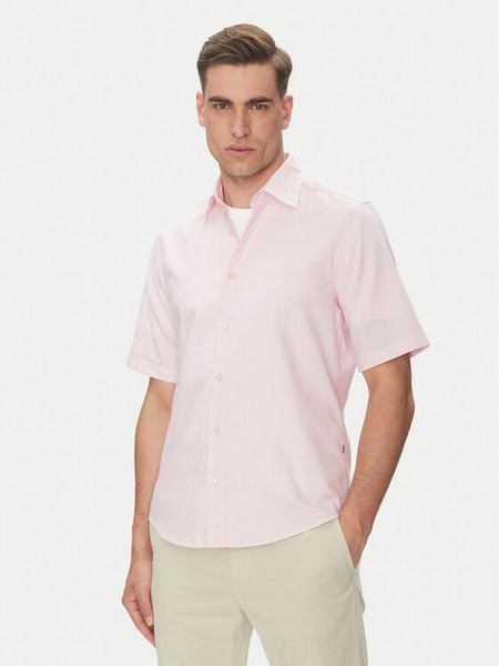 BOSS Koszula Rash_2 50537332 Różowy Regular Fit. Czerwone koszule męskie Boss, m, bez wzorów, z bawełny, bez kołnierzyka, bez ramiączek. Za 199.99 zł.