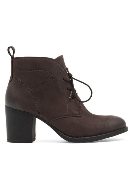 Lasocki Botki WI23-RUTH-04 Brązowy. Brązowe botki damskie Lasocki, bez wzorów, z nubiku, bez obcasa, na słupku, bez zapięcia. Za 249.99 zł.