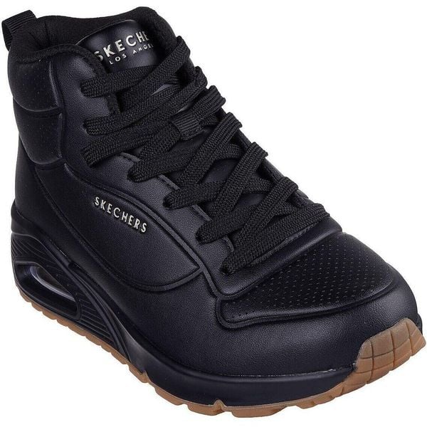 Buty sportowe damskie Skechers Uno Stand High. Czarne obuwie sportowe damskie Skechers, bez wzorów, z materiału, bez zapięcia. Za 590.00 zł.