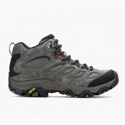 Mężczyźni turystyka buty Merrell Moab 3 Mid, szary. Szare buty zimowe męskie Merrell, bez wzorów, z gore-texu, bez obcasa, bez zapięcia. Za 768.00 zł.