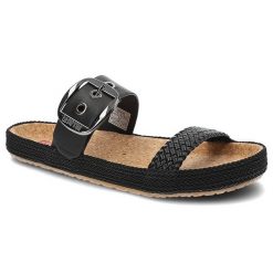 Czarne Klapki Big Star Modne Buty Na Lato. Czarne klapki damskie BIG STAR, na lato, z aplikacjami, ze skóry ekologicznej, eleganckie, bez obcasa, bez zapięcia. Za 109.00 zł.