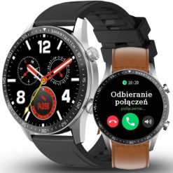 Zegarek męski SMARTWATCH GRAVITY GT10-8 SR/BK/BR LEATHER PROF. Zegarki męskie Gravity, bez wzorów. Za 403.94 zł.