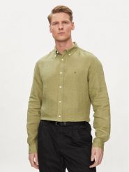 Tommy Hilfiger Koszula MW0MW34602 Zielony Regular Fit. Zielone koszule męskie Tommy Hilfiger, m, bez wzorów, ze lnu, bez kołnierzyka, bez ramiączek. Za 309.99 zł.