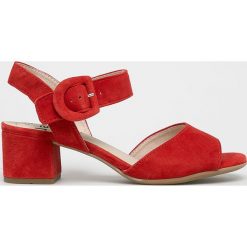 Jana - Sandały. Szare sandały damskie Jana, bez wzorów, z materiału, z okrągłym noskiem, bez obcasa, na obcasie, bez zapięcia. W wyprzedaży za 159.90 zł.