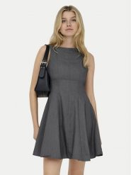 ONLY Sukienka codzienna Lunita 15370914 Szary ciemny Regular Fit. Szare sukienki damskie ONLY, na co dzień, m, bez wzorów, z syntetyku, bez kołnierzyka, bez ramiączek, proste. Za 199.99 zł.