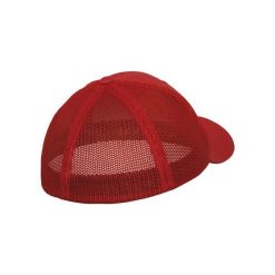 Czapka Flexfit Trucker. Czerwone czapki damskie FLEXFIT, bez wzorów, z bawełny. Za 67.40 zł.