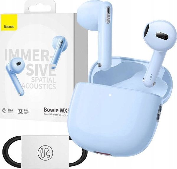 Słuchawki Baseus Bowie WX5 True Wireless niebieski. Niebieskie słuchawki bezprzewodowe Baseus. Za 153.84 zł.