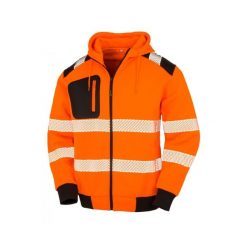 Bezpieczna bluza z kapturem z recyklingu Result. Brązowe bluzy damskie RESULT, xl, bez wzorów, z polaru, bez ramiączek, z kapturem. Za 216.20 zł.