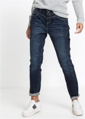 Dżinsy straight, mid waist. Niebieskie jeansy damskie bonprix, bez wzorów, z jeansu. Za 149.99 zł.