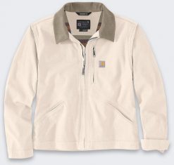 Damska Kurtka Carhartt Detroit Canvas Natural. Brązowe kurtki sportowe damskie Carhartt, bez wzorów, bez ramiączek, bez kaptura. Za 373.67 zł.