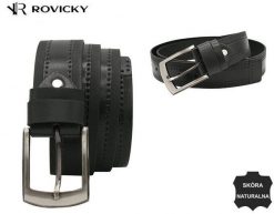 Pasek męski Rovicky R-PI-01 czarny. Czarne paski męskie ROVICKY, ze skóry, klasyczne. Za 61.99 zł.
