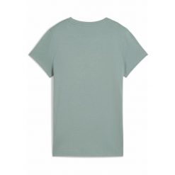 Damska koszulka ESS SCRIPT PUMA Green Moon. Zielone koszulki sportowe damskie Puma, xs, bez wzorów, bez ramiączek. W wyprzedaży za 69.00 zł.
