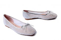 SCAVIOLA S-342 SILVER, baleriny damskie. Szare balerinki damskie Sca'viola, na lato, bez wzorów, bez obcasa, na płaskiej podeszwie, bez zapięcia. Za 160.93 zł.
