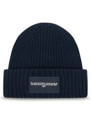 Tommy Jeans Czapka Script AW0AW17909 Granatowy. Niebieskie czapki damskie Tommy Jeans, na zimę, bez wzorów, z bawełny. Za 199.99 zł.