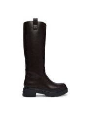 Armani Exchange Kozaki XW003089 AF17451 U6032 Brązowy. Brązowe kozaki damskie Armani Exchange, bez wzorów, ze skóry, bez obcasa, na płaskiej podeszwie, bez zapięcia. Za 1,169.00 zł.