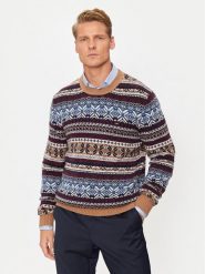Tommy Hilfiger Sweter MW0MW37026 Brązowy Regular Fit. Brązowe swetry męskie Tommy Hilfiger, m, bez wzorów, z wełny, bez kołnierzyka, bez ramiączek. Za 369.99 zł.
