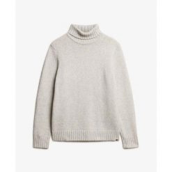 Sweter z golfem Superdry. Szare swetry męskie Superdry, na zimę, m, bez wzorów, eleganckie, bez kołnierzyka, bez ramiączek. Za 408.95 zł.