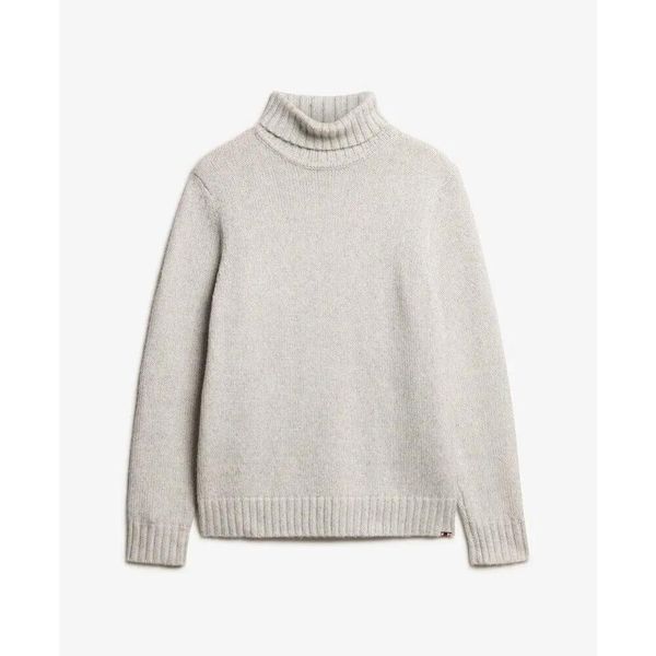 Sweter z golfem Superdry. Szare swetry męskie Superdry, m, bez wzorów, z materiału, klasyczne, bez kołnierzyka, bez ramiączek. Za 452.05 zł.