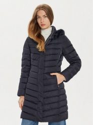Geox Płaszcz zimowy Bettanie W4626H T3122 F1624 Granatowy Regular Fit. Niebieskie płaszcze damskie Geox, na zimę, bez wzorów, z syntetyku, bez kołnierzyka, bez kaptura. Za 989.99 zł.