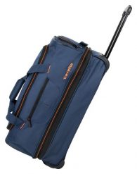 Torba podróżna na kółkach Basics S 51–64 L dla dorosłych unisex. Niebieskie torby podróżne damskie TRAVELITE, bez wzorów, z materiału. Za 261.57 zł.