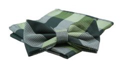 Mucha Męska z Poszetką, Zielona w Dużą Kratkę - Alties. Zielone krawaty i muchy Alties, bez wzorów, eleganckie. Za 54.00 zł.