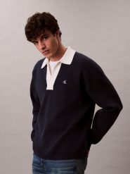 Calvin Klein Jeans sweter z dzianiny Mężczyźni niebieski, L. Niebieskie swetry męskie Calvin Klein Jeans, l, bez wzorów, z dzianiny, bez kołnierzyka, bez ramiączek. Za 429.95 zł.