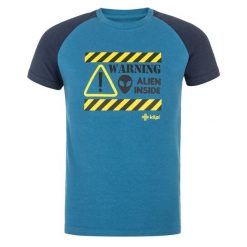 T-shirt in cotone per bambino Kilpi SALO-JB. Niebieskie t-shirty damskie Kilpi, bez wzorów, sportowe, bez kołnierzyka, bez ramiączek. Za 50.25 zł.