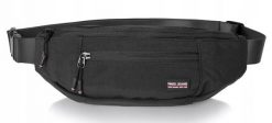 Męska Saszetka (Nerka) na Biodro - Pako Jeans - Czarna. Czarne saszetki i nerki męskie Pako Jeans, bez wzorów, z jeansu. Za 49.99 zł.
